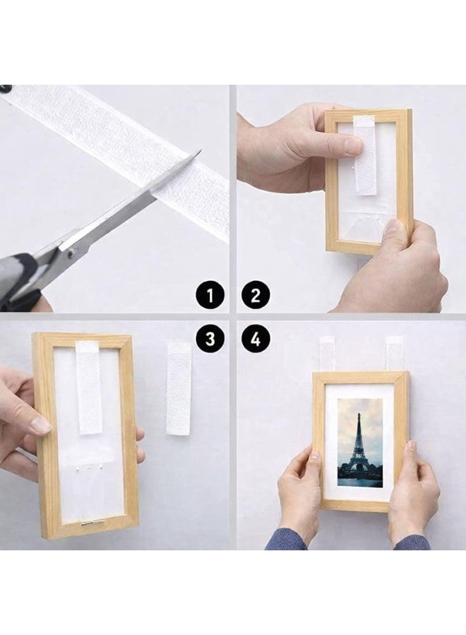 Heavy Duty Hook And Loop Adhesive Tape Self Stick Fastening Strips Reliable Mounting Organizer For Home Office DIY Storage Craft Projects White 27mm Wide 3 M - Image 2